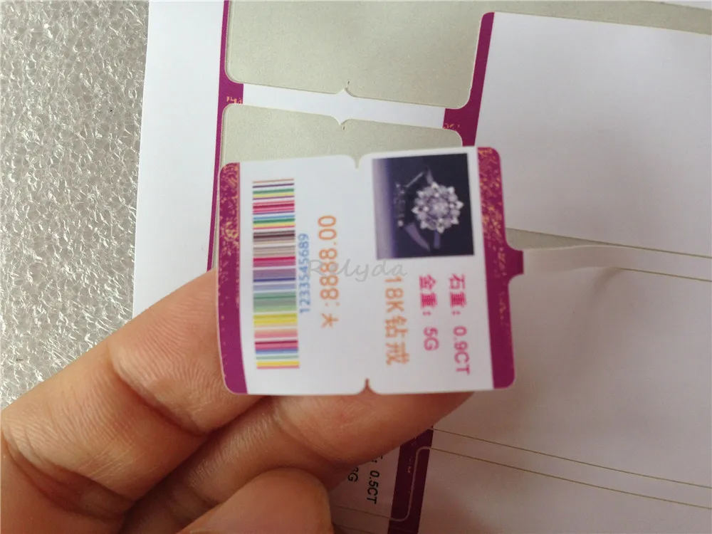 500pcs Free Shipping Clothing Shoes Jewelry Packages Casket Earring Labels Price Stickers Color Barcode Qr Code Seal Tag 72*25mm