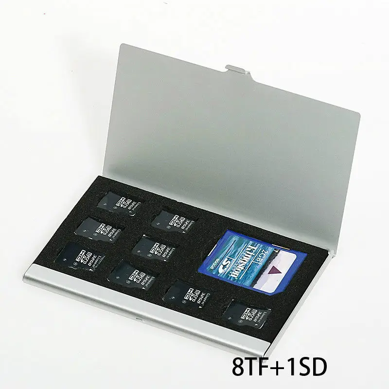 High Quality 8 in 1 Portable Aluminum For TF SD SDHC MS Memory Card Storage Case Box Bag Protector Holder | Компьютеры и офис