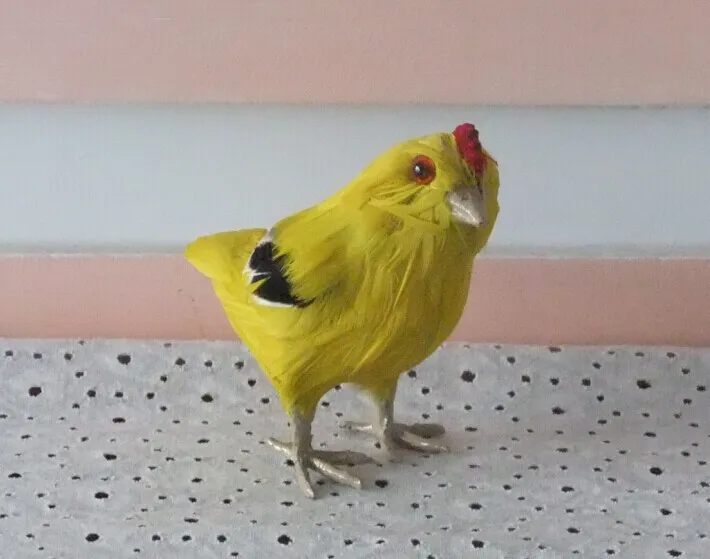 

small simulation yellow chicken toy lifelike small chicken doll home decoration gift about 10x6x10cm