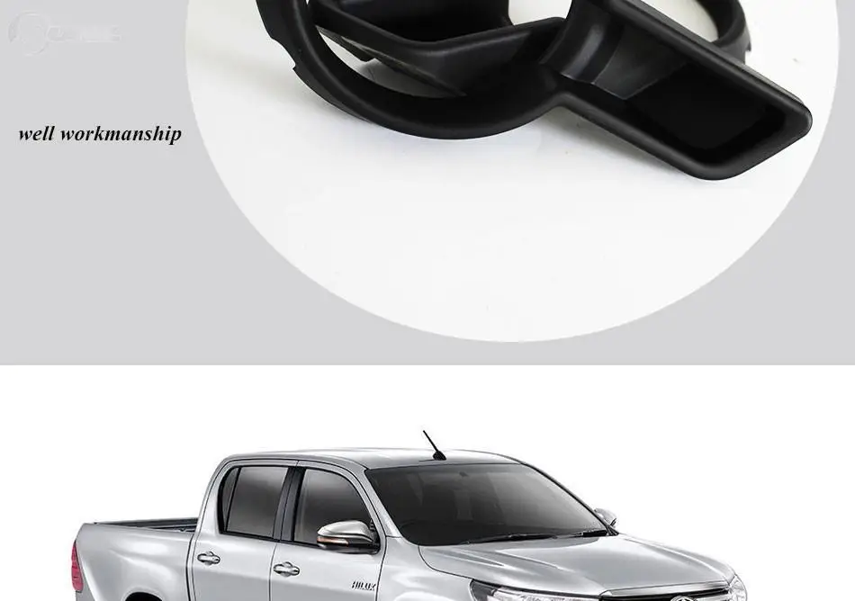 Для Toyota Hilux Revo аксессуары ABS черные Противотуманные фары обод для Toyota Hilux автомобильный Стайлинг для Toyota Hilux Ycsunz