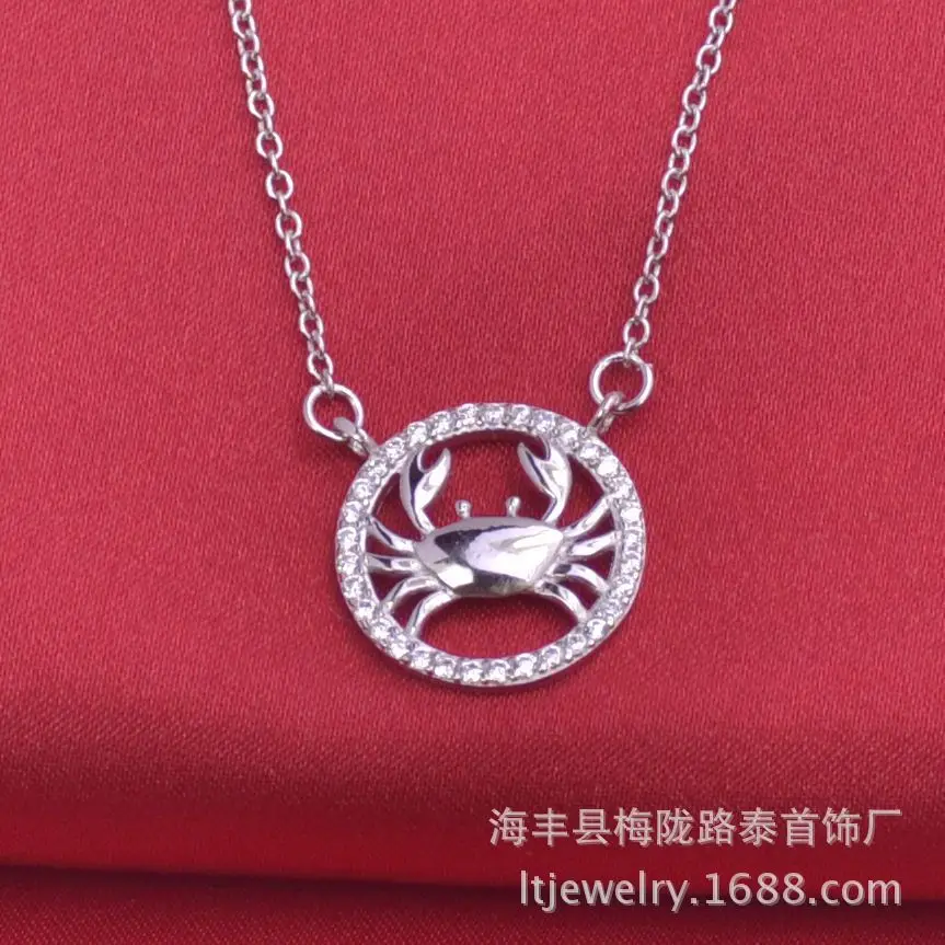 

5pcs/lot HWPE14646 Women jewelry necklace silver crab pendant, free shipping