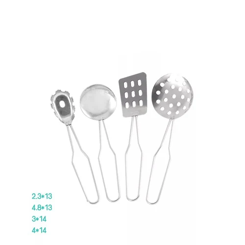 4pcs tools set 1 шт. детская забавная кухонная игрушка из нержавеющей стали кастрюли кухонная посуда Серебряная Миниатюрная игрушка ролевые игры подарок для ребенка - Цвет: 4pcs tools set
