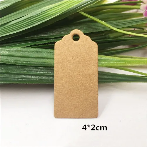 4x2cm brown 100 шт/партия многостильная крафт пустая карта-метка на вешалку этикетки для карточек ручной работы в подарок крафт заметки этикетки для коробки/сумки - Цвет: 4x2cm brown