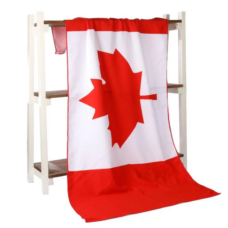 Maple Leaf Flag of Canada Bath Towel Drying Washcloth Swimwear Shower 70*140 | Дом и сад
