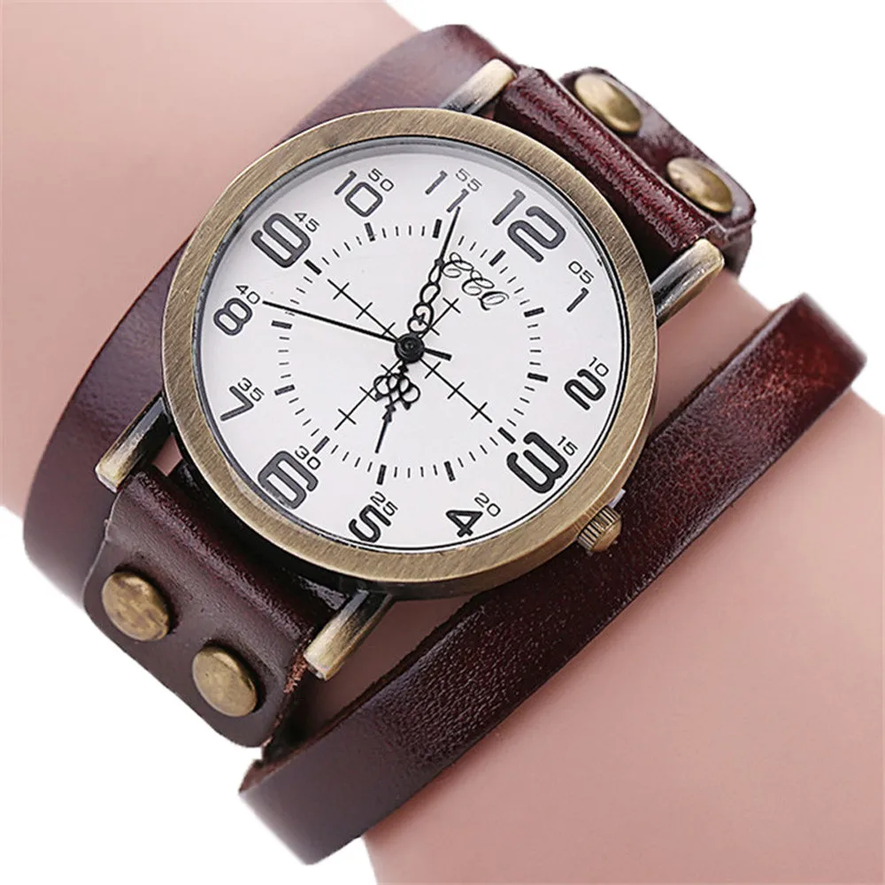 CCQ винтажные часы из искусственной кожи с браслетом женские Montre Femme мужские и