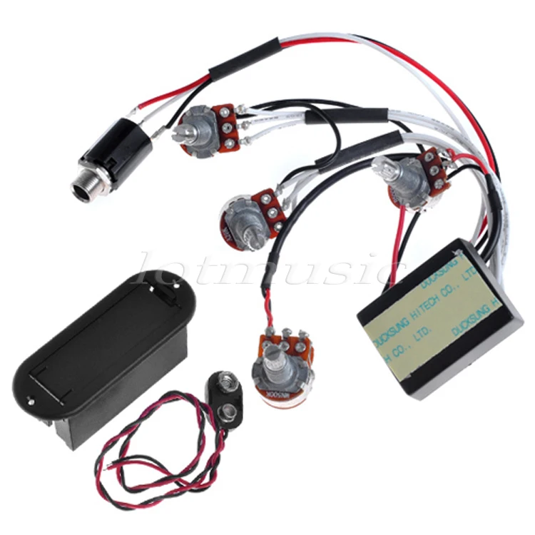 2 диапазона активного эквалайзера цепь усилителя + держатель аккумулятора 9 В