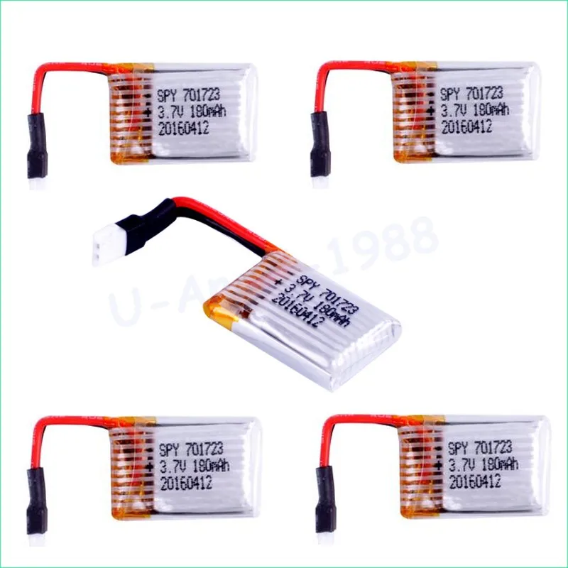 5pcs/lot High Quality 25c 3.7v 180mah Lipo Battery for Nano H20 U207 WLtoys V933 RC Helicopter Quadcopter | Игрушки и хобби