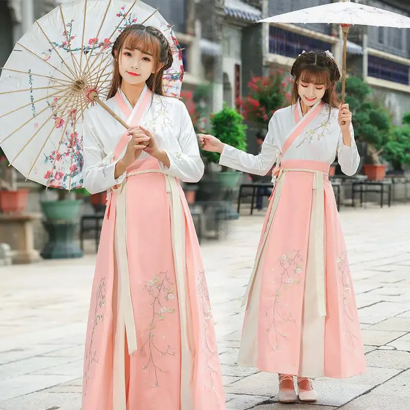 Китайский стиль Hanfu Повседневный весенне-осенний женский студенческий