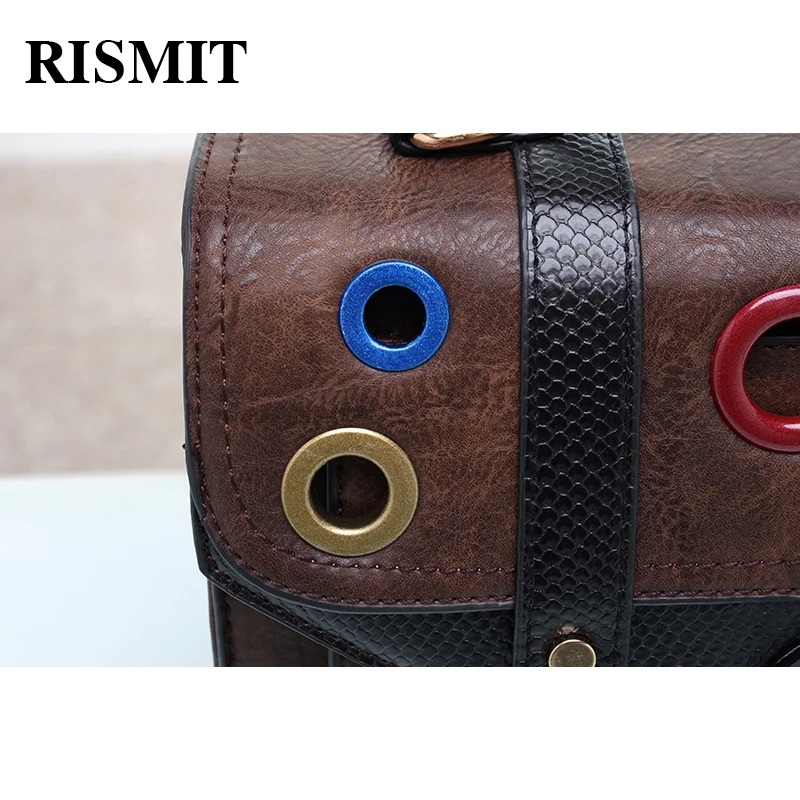Rismit Женская сумка с разноцветными клепками из экокожа BO70|messenger bag women|shoulder bagsbag women |