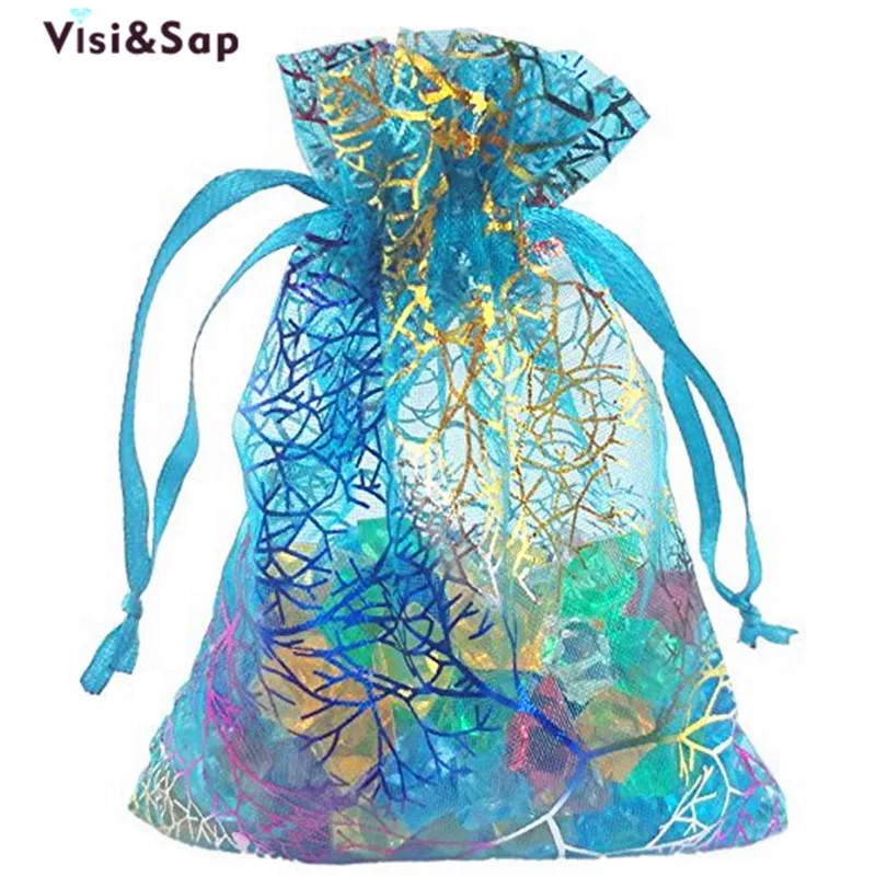 

New Year Christmas Gifts Bag Bronzing Coral Pouches Gild Bags For Rings Earrings Necklaces Jewelry Accessories Collection LSB005