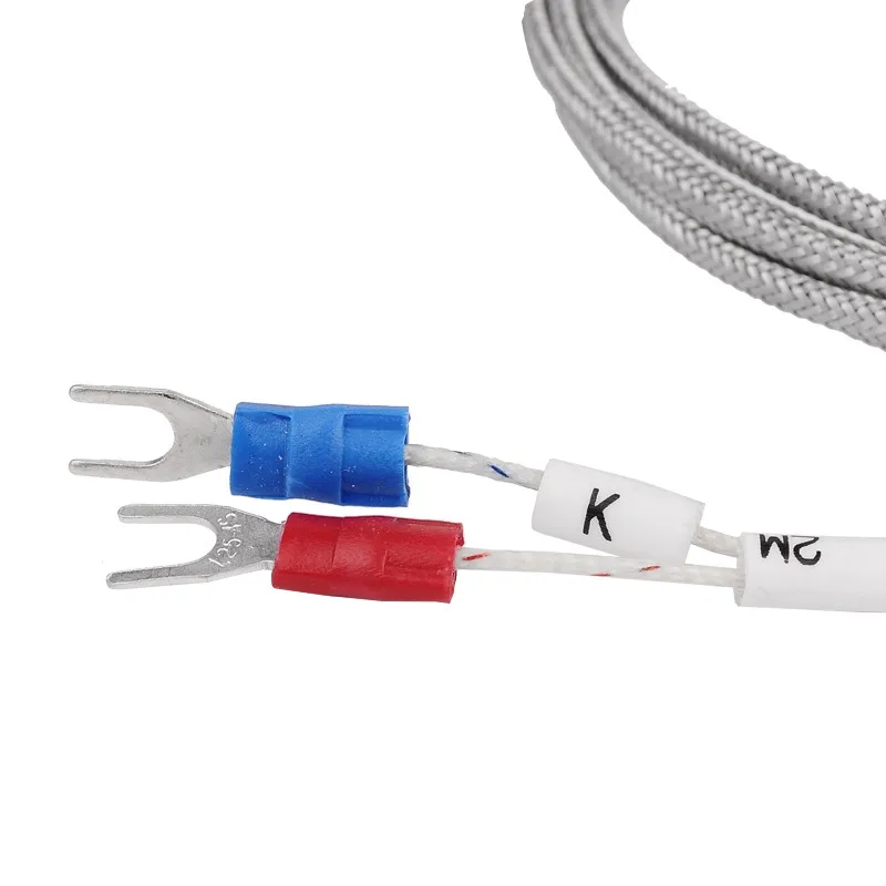 

One Lot of 6 Pcs 10cm Stainless Steel Probe Temperature Controller Sensor K Type Thermocouple Tube with 2m Wire Cable