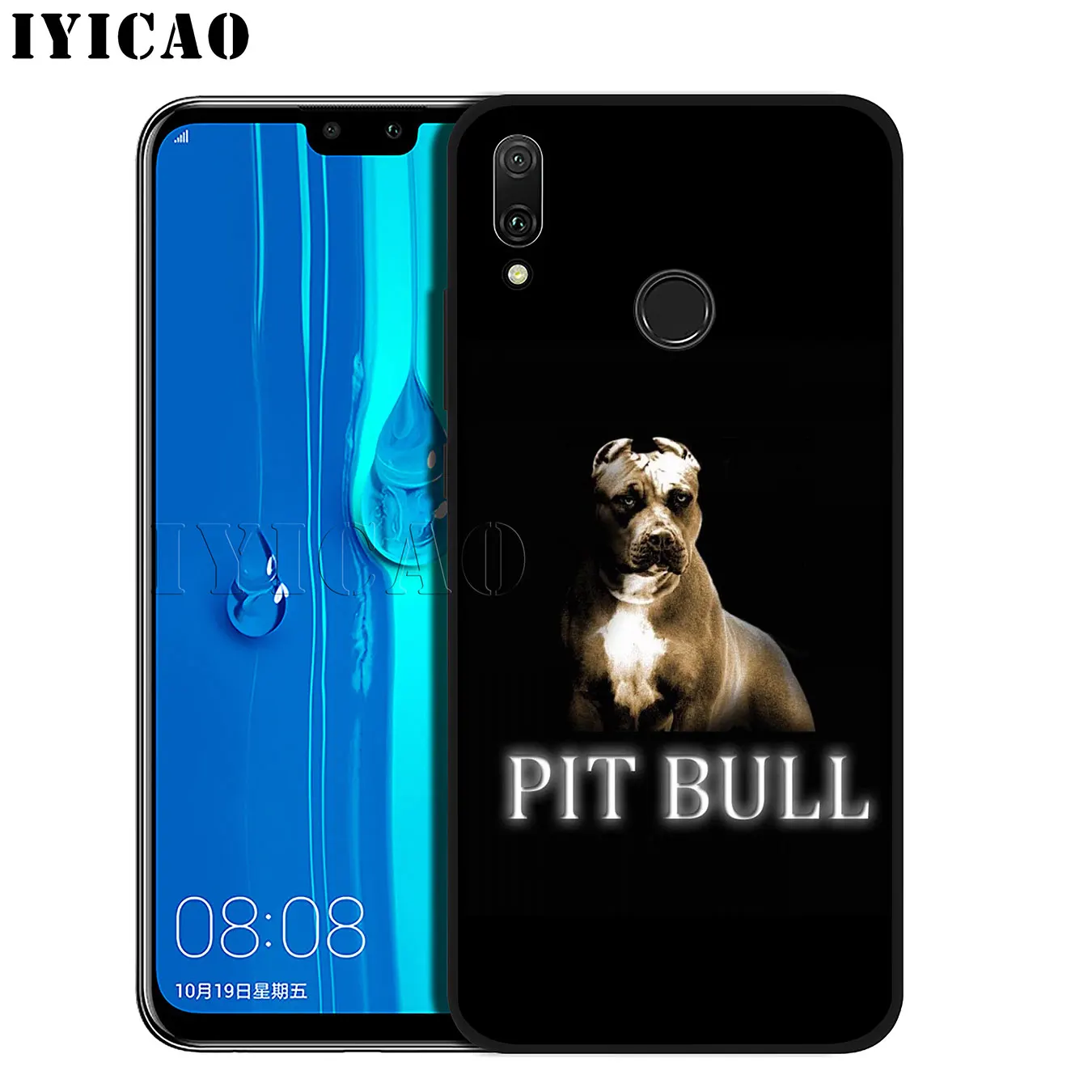 Pit Bull Симпатичный черный мягкий чехол для телефона с собакой питбулом Huawei Mate 30 20 10