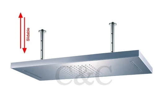 55X23 см насадка для душа с функцией осадков и водопада душ твердая латунь хром