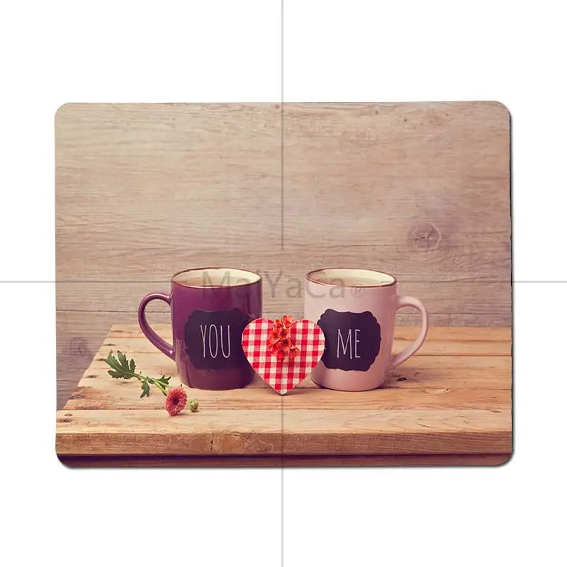 

MaiYaCa Funny Chalkboard Coffee Love with Heart I Love Coffee Design image Game mousepad Size for 18x22/25x29 cm Small Mousepad