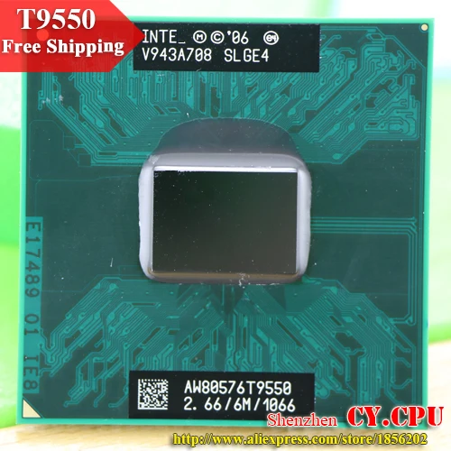 Intel cpu ноутбук Core 2 Duo T9550 ЦП 6 м кэш/2 66 ГГц/1066/двухъядерный разъем 479 процессор