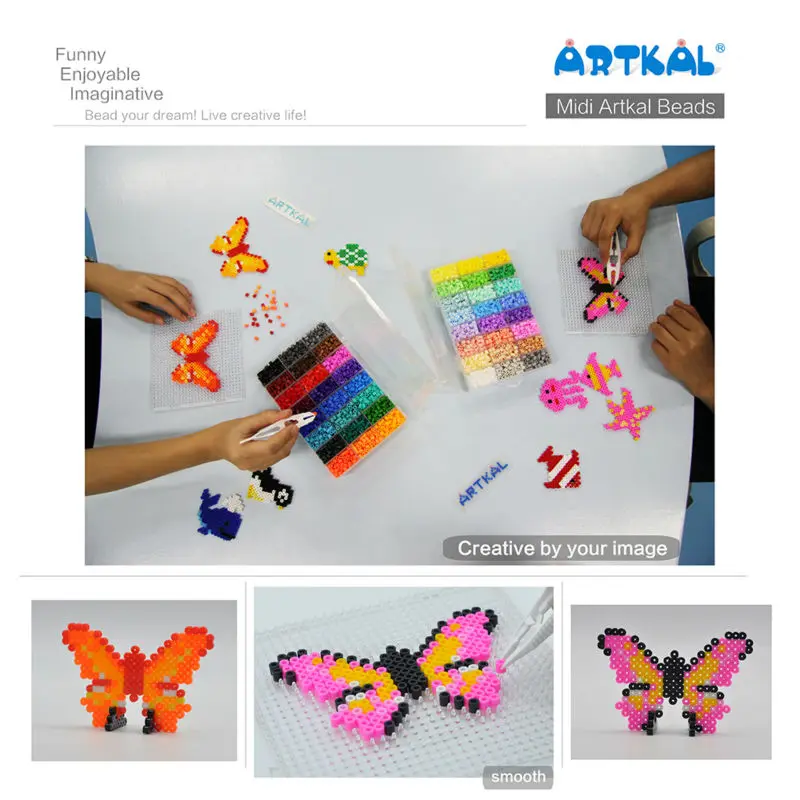 Бисер artkal 48 цветов набор коробок для хранения R 5mm мягкие шарики Хама Обучающие