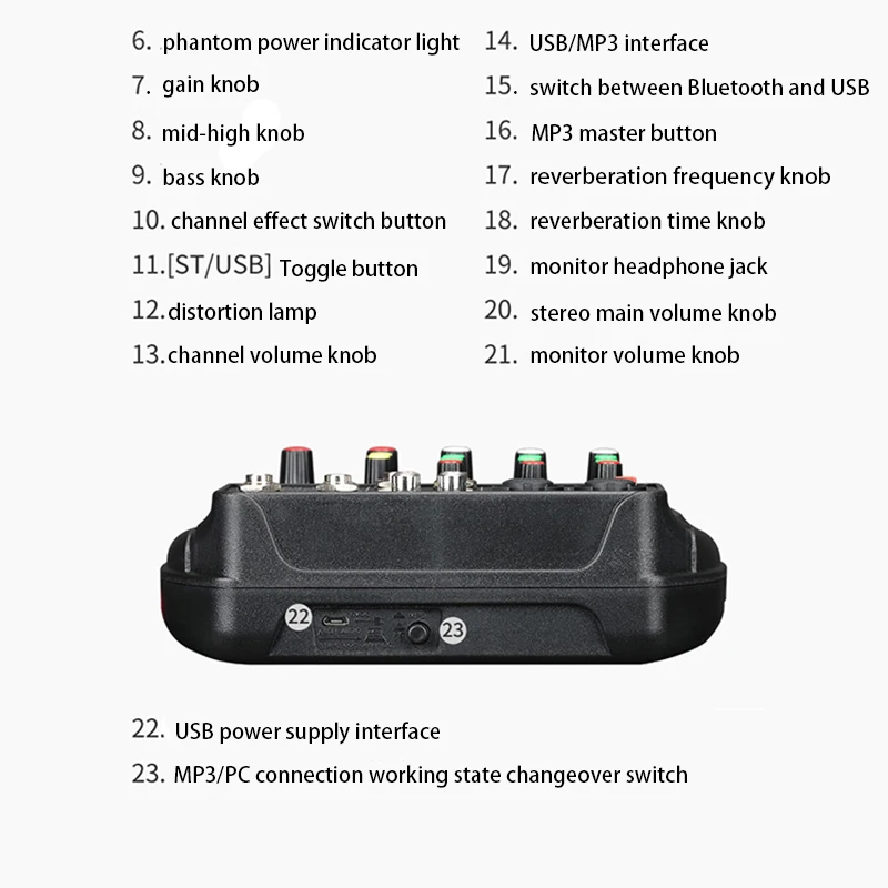 FELYBY mixer professional home USB Bluetooth small with reverberation belt amplifier stage performance live mixer