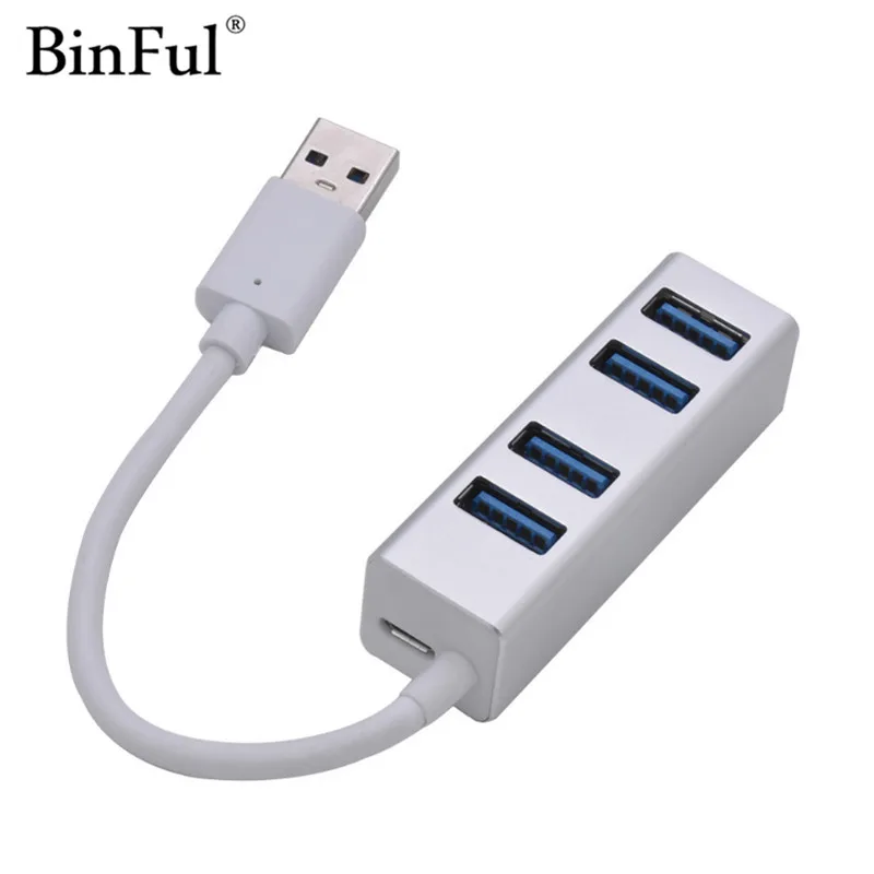 Высокоскоростной Алюминиевый USB концентратор BinFul usb хаб 3 0 4 порта интерфейс Micro