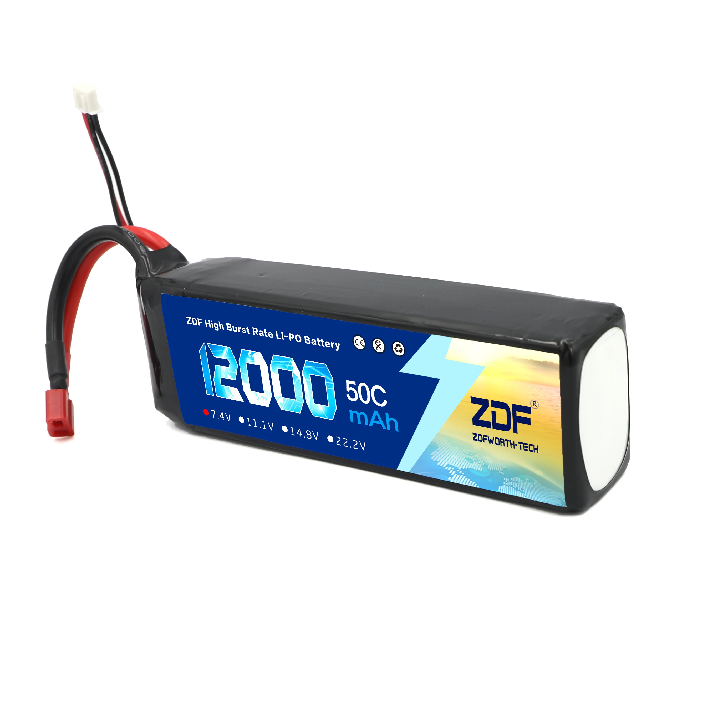 ZDF Lipo 2S аккумулятор высокая скорость лопасти 7 4 В 12000 мАч 50C MAX 100C для RC AKKU FPV UAV лодки