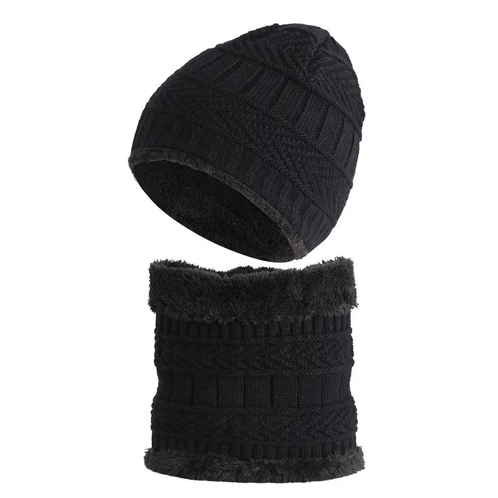 Cute Toddler Kids Hats Scarf Sets Girls Boys Baby Infant Winter Warm Crochet Knit Neck Warmers Children Beanie Cap | Детская одежда и