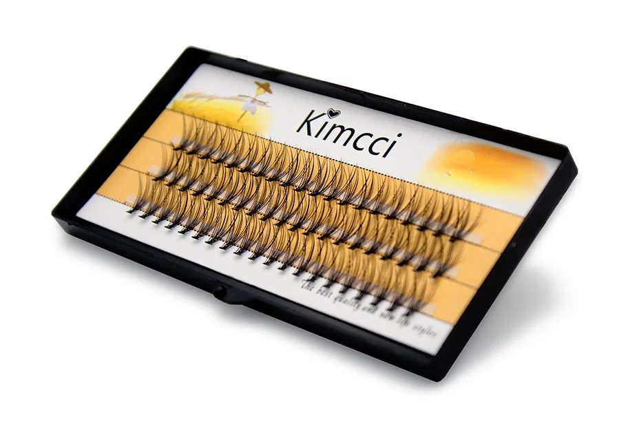 Kimcci 60 узлов 20D норковые ресницы для наращивания натуральный русский объем 3D накладные ресницы профессиональные предварительно натянутые Кластерные Искусственные ресницы