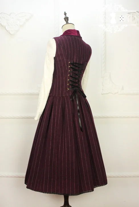 Комплект из шерстяной юбки и жилета в винтажном английском стиле на заказ Miss