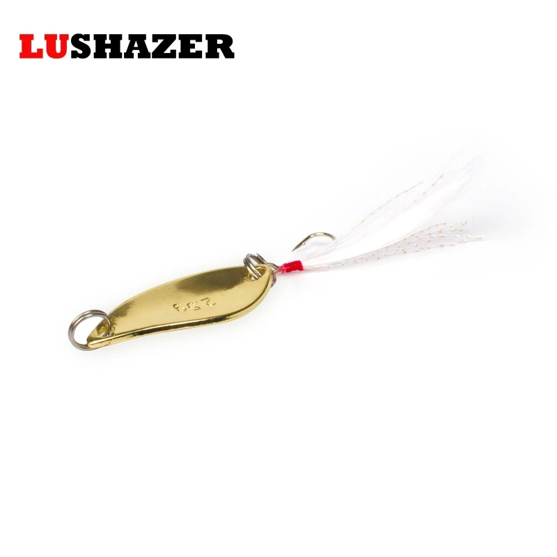 Блесна LUSHAZER 2 5 г 1 шт. Золотое и серебряное с одним крюком блесна металлическая
