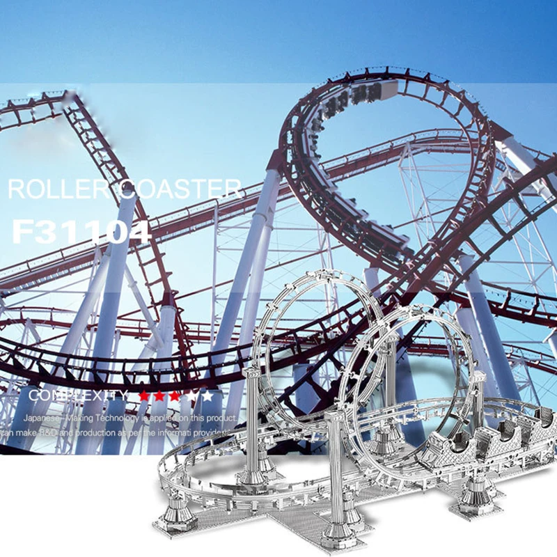 Roller Coaster 3D металлический каркас сборки имитационная модель взрослых развивающая