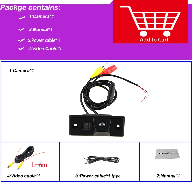 CCD Автомобильная камера заднего вида для парковки с динамической линией ночного