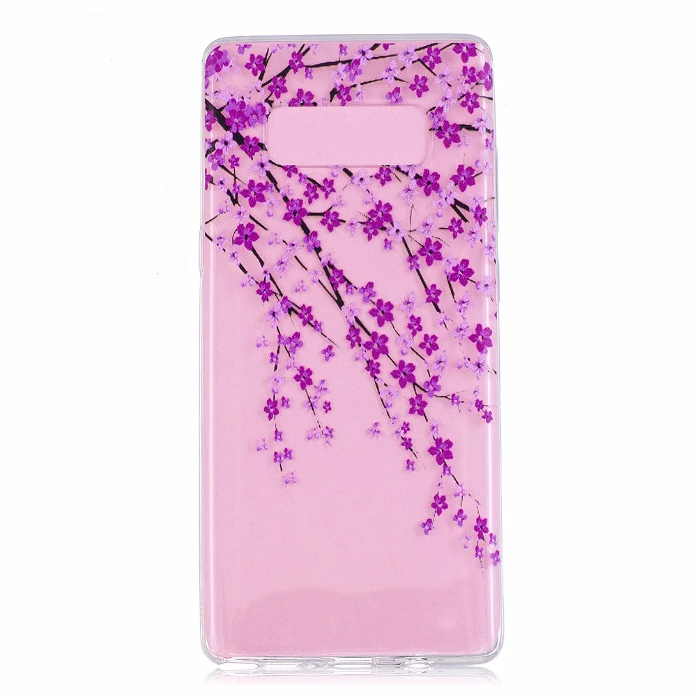 Чехол для Note 8 ультра тонкий мультфильм бабочка Силиконовые Мягкий чехол ТПУ Samsung