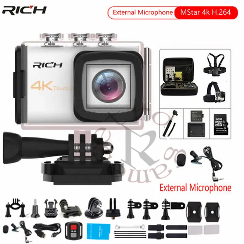 DHL 10 шт./лот богатый действие Камера ультра HD4k 8MP Wi-Fi 170 градусов подводный Водонепроницаемый 30 м Cam дистанционного спортивные Камера