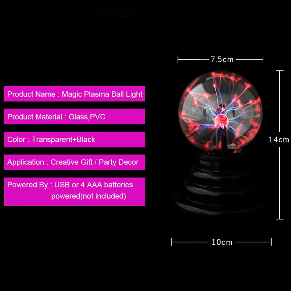 Touch Sensor Sphere Magic Plasma Ball Novelty Crystal Ball Lava Lamp Creative Night Light Table Light Kids Gift For New Year