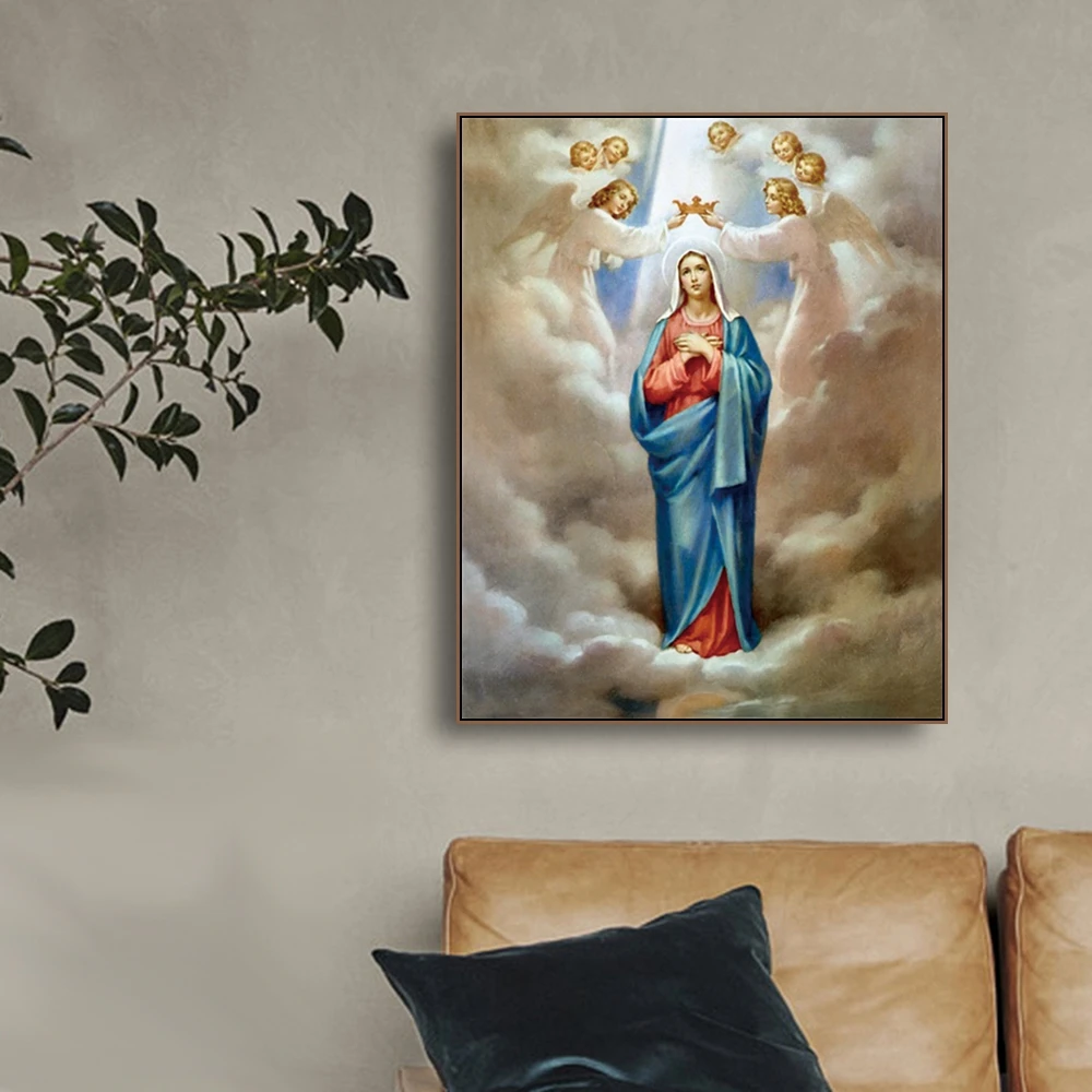 Virgin Mary Lineage, христианский холст, живопись и каллиграфия, искусство, домашний декор, холст, настенное искусство, картина для гостиной, церкви