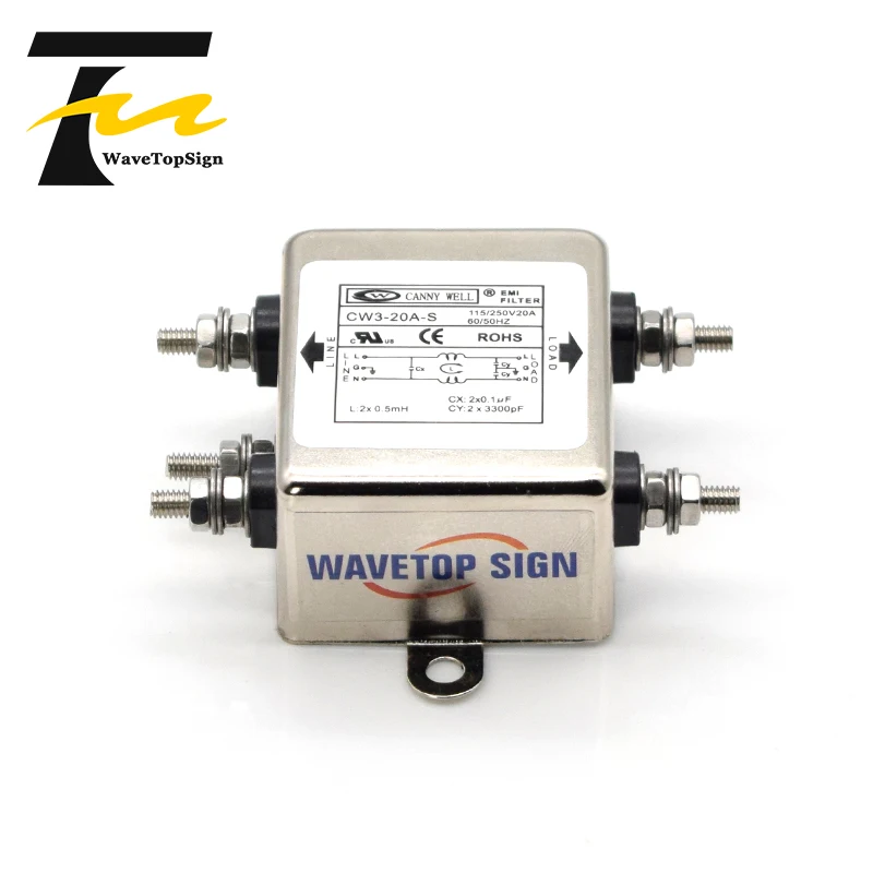 CANNY Power EMI Filter CW3-6A 10A 20A-S AC 220V Однофазное помехоподавление |