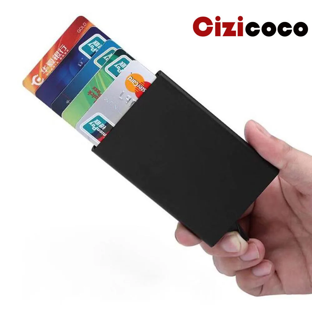 Металлический мужской держатель для карт модный ID Rfid Блокировка Мини Тонкий