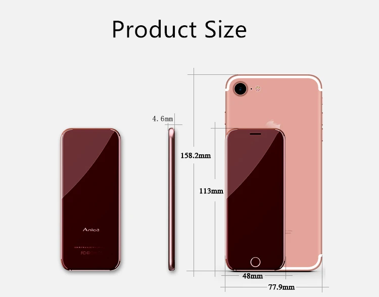Мини модный сотовый телефон Anica T8 Ультра Тонкий Кредитная карта мобильный 1 54