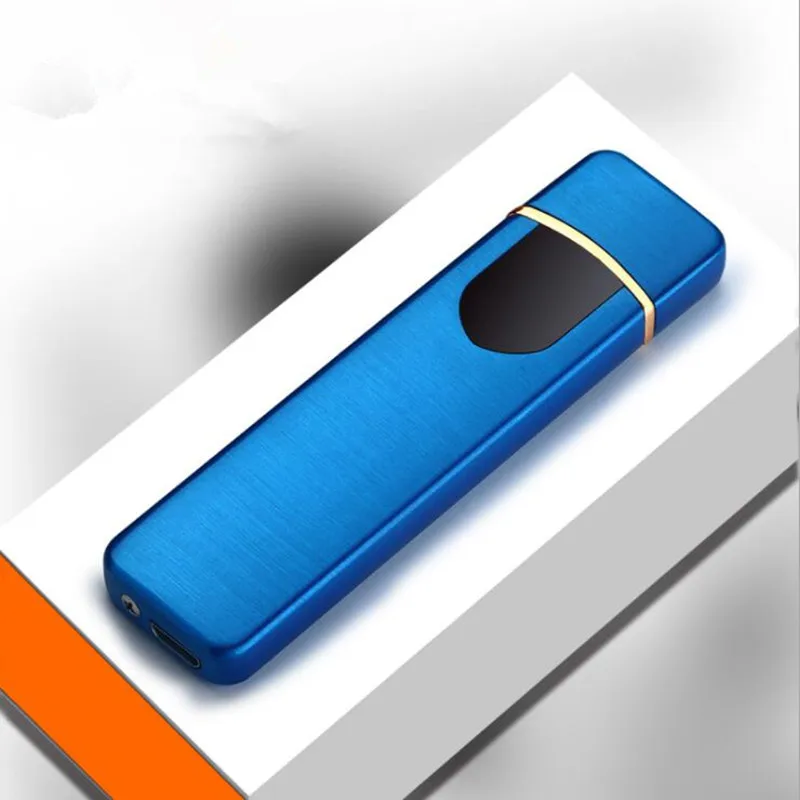 Usb зарядка сенсорный экран электронная зажигалка ветрозащитный беспламенный Электрический провод без газа прикуриватель бездымный супер зажигалки