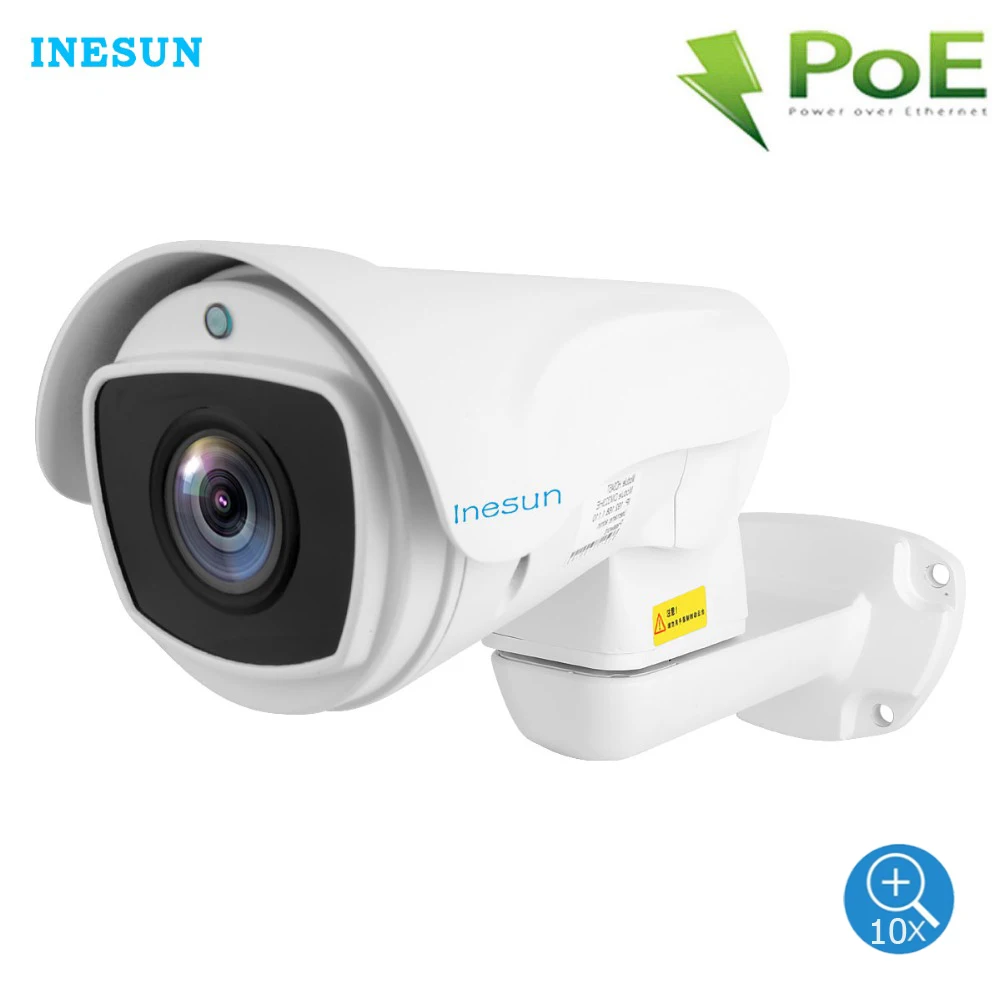 Inesun Внешняя камера безопасности PoE PTZ IP 2 мегапиксельная Full HD 1080P 10X оптическая зум