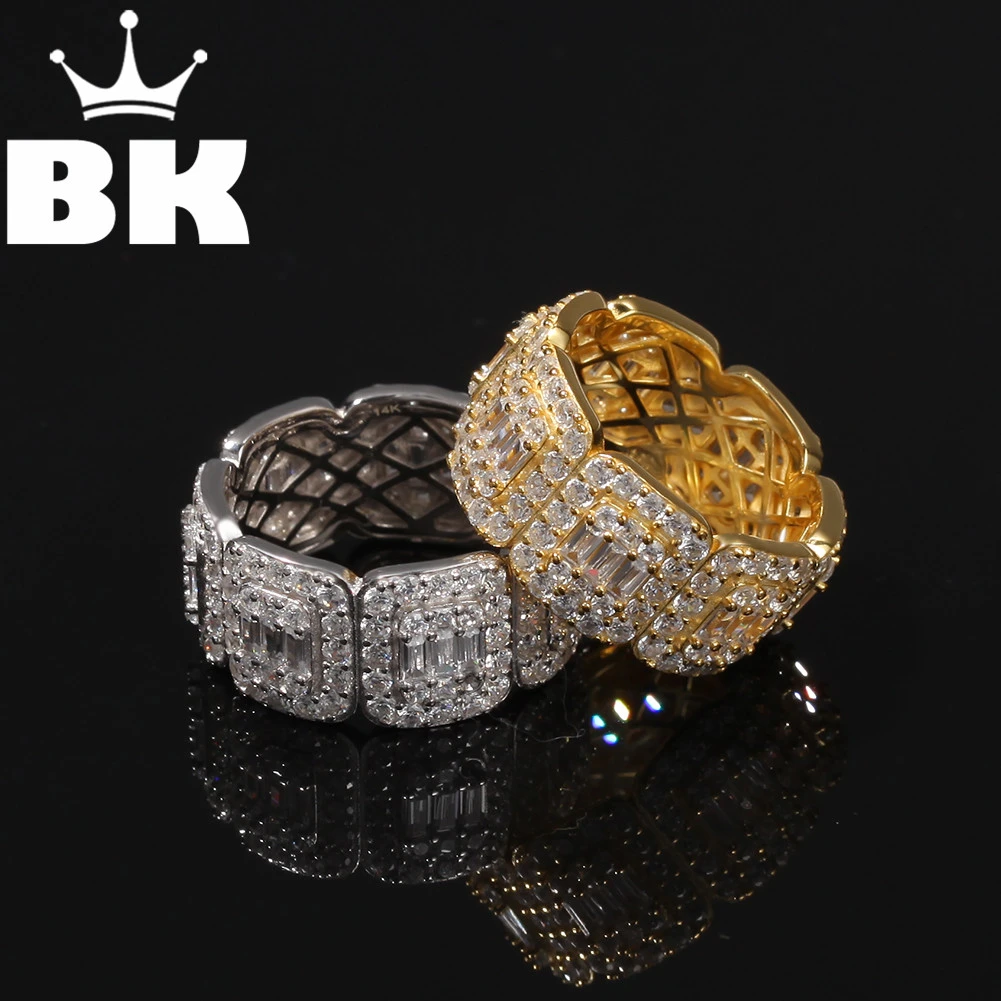 

The Hip Whole Square Zircon 8mm Ring Wedding Engagemet Copper Gold Silver Color Ring For Women Girl Eternity Band Ring