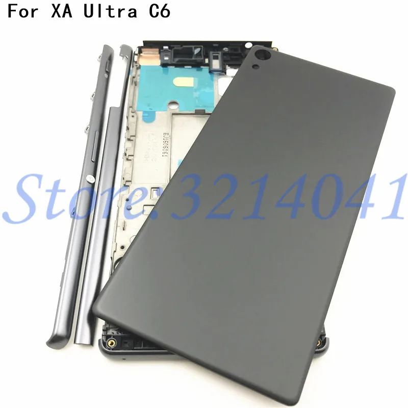 

Full Housing Middle Front Frame Bezel Housing For Sony Xperia XA Ultra C6 F3215 F3216 F3212+ Side Rail Stripe with Side Buttons
