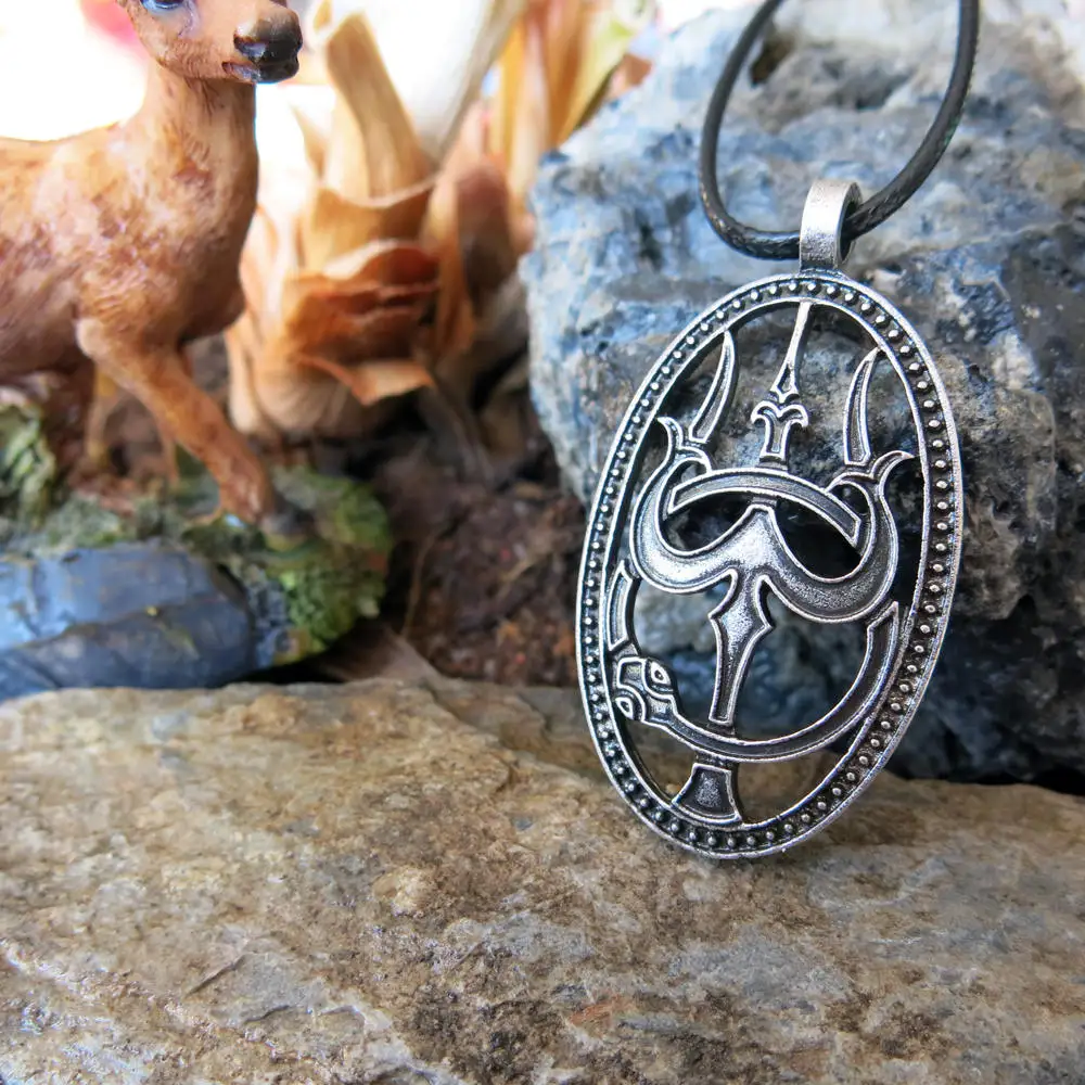 

10pc trishula and ouroboros necklace shiva's trident and snake pendant necklaces sanlan jewelry