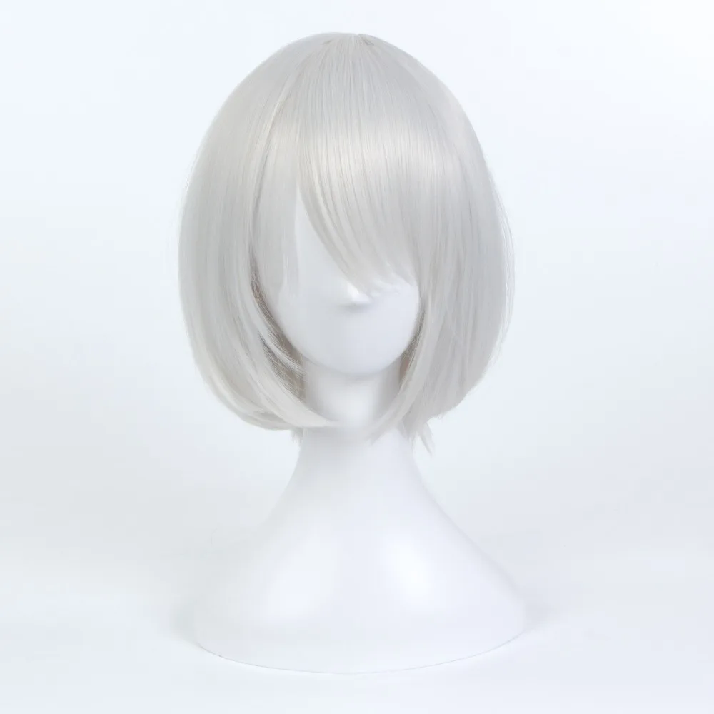 Японская игра NieR:Automata Cosplay Wig YoRHa No.2 Тип B косплей волос короткий белый прямой парик