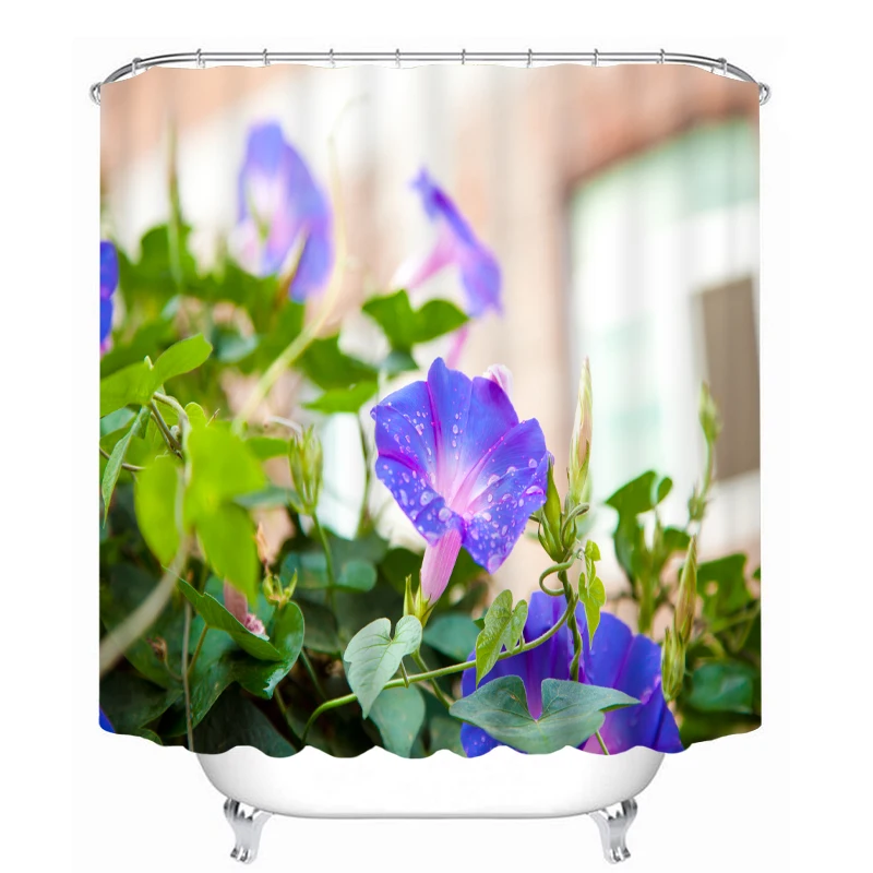 

3D Peach Blossoms Pattern Shower Curtains Sexy Rose Bathroom Curtain Waterproof Thickened Bath Curtain Customizable