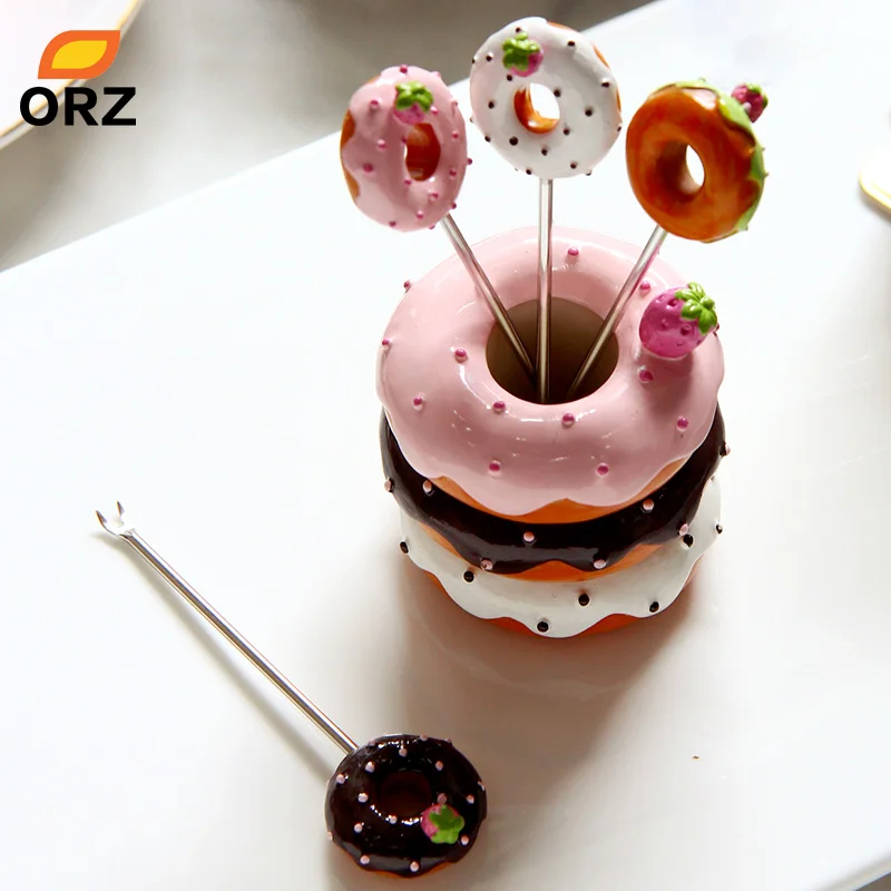 ORZ посуда бенто вилки шоколадный Фонду вилка форма для пончиков фрукты буфет