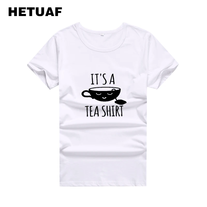 HETUAF это чай рубашка Забавные футболки с графикой Для женщин в Корейском стиле