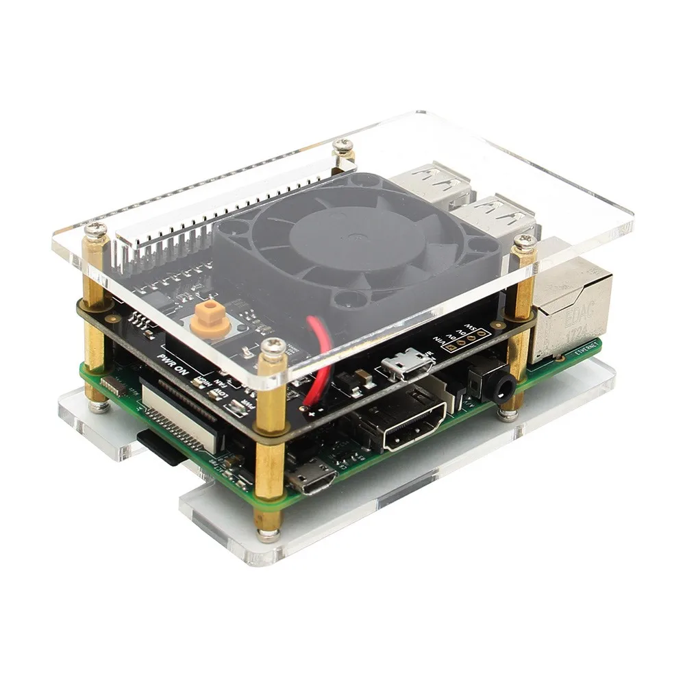 Raspberry Pi X730 управление питанием с безопасным выключением и функцией автоматического охлаждения Плата расширения для Raspberry Pi 3B+(plus)/3B
