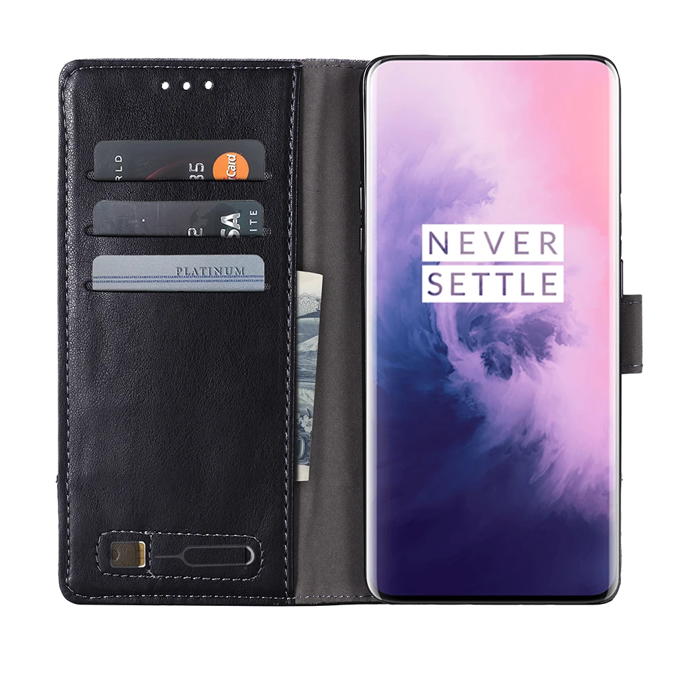 Кожаный чехол для телефона в стиле ретро из парусины Oneplus 7 Pro 6 флип кейс кошелек с