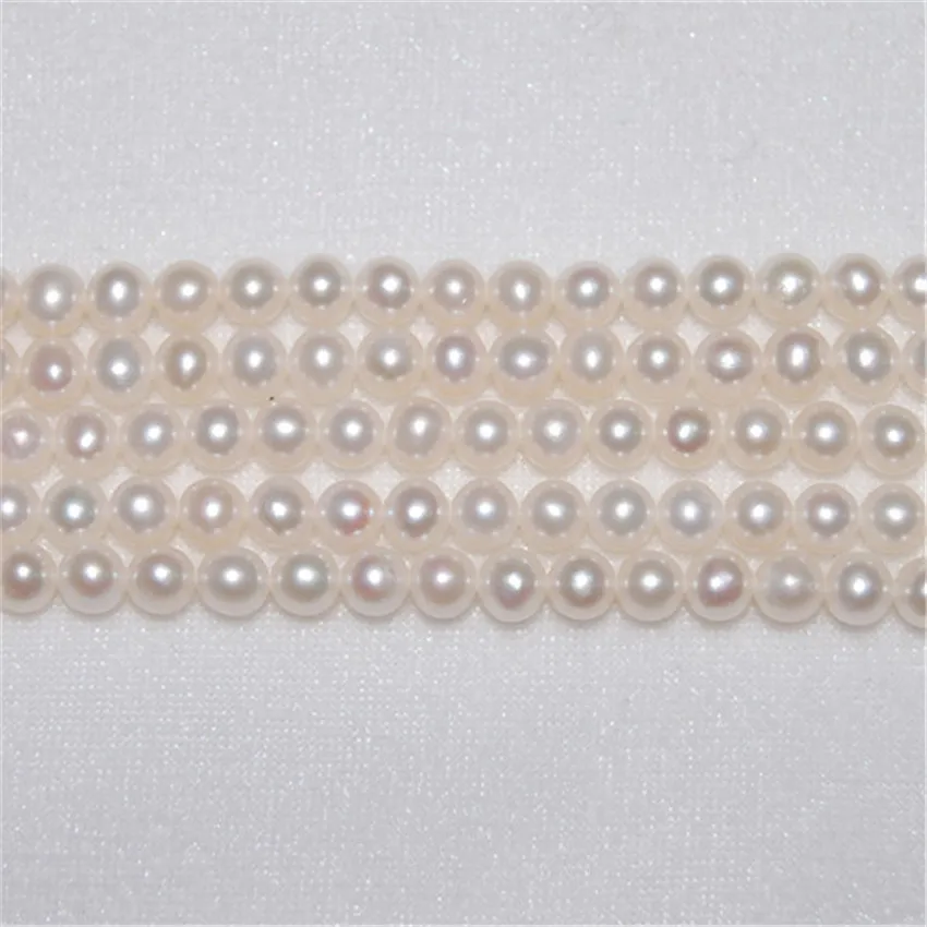 SNH 5 strands/package 2017 hot sale 6mm near round AA white freshwater pearl strand wholesale | Украшения и аксессуары