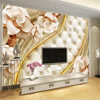 custom wallpaper 3d photo murals luxury golden jewelry flower soft bag jewelry tv background wall papers home decor 3d wallpaper