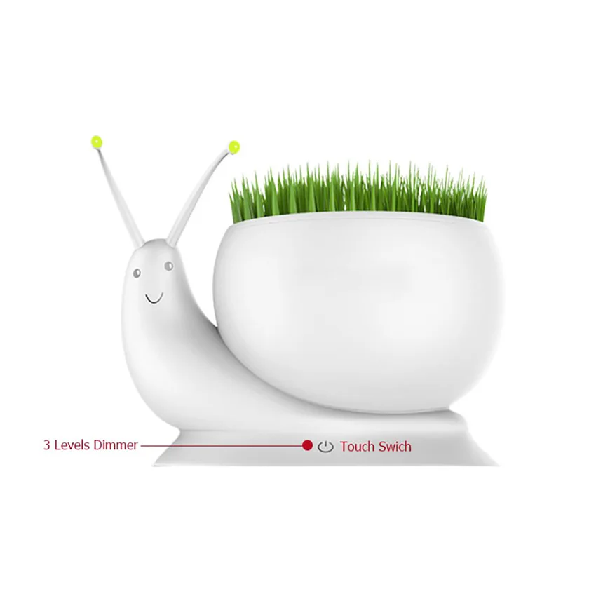 Cartoon Touch Sensor Snail LED Night Light Energy Saving USB Rechargeable Table Lamp Dimmable For Kids Children Decoration | Лампы и